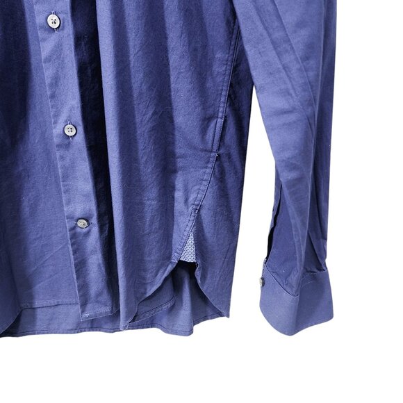 Ted Baker Endurance Slim Fit Mens Shirt Blue Size 16 Long Sleeve Cotton Elastane - Picture 3 of 7